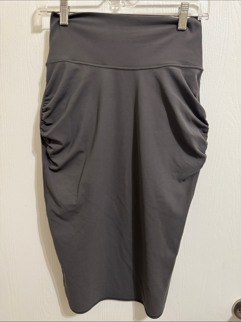 Athleta Transcend Ruched Midi High Rise Waistband Gray Stretchy Women's Small P